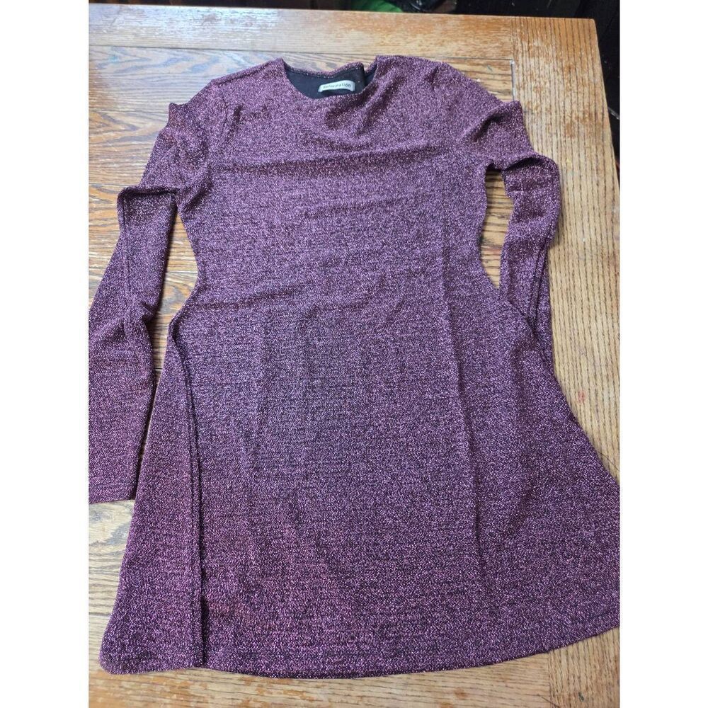 Reformation Riley Dress Blush Sparkle Metallic Mini Skater Fit Flare size XL
